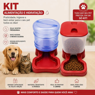 Kit Bebedouro 10 Litros E Comedourto 8 Litros Pet Porte Grande