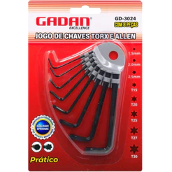 JOGO DE CHAVES ALLEN E TORX C/ 8PCS