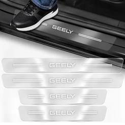Conjunto Protetores Soleira Geely Versão Transparente Kit Completo Adesivo Antirrisco