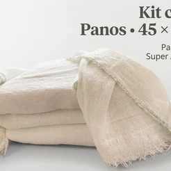 Kit 10 Panos de Chão Duplo Alvejado Branco 42x65cm Para Limpeza