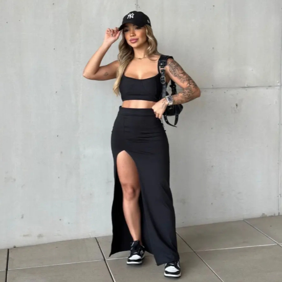 Conjunto Cropped Saia DRIKA