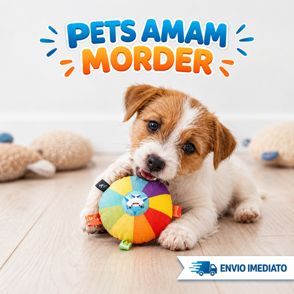 Brinquedo Sensorial Chocalho Mordedor De Pelúcia Disco Macio Para e Bebês Pets Pequenos Com Sininho