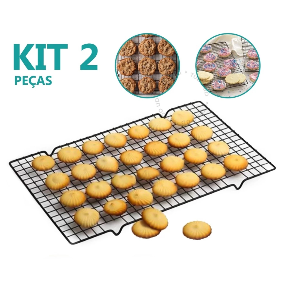 Kit 2 Grades para Resfriar Alimentos Bolos e Biscoitos Antiaderente Clink 40cm x 25cm