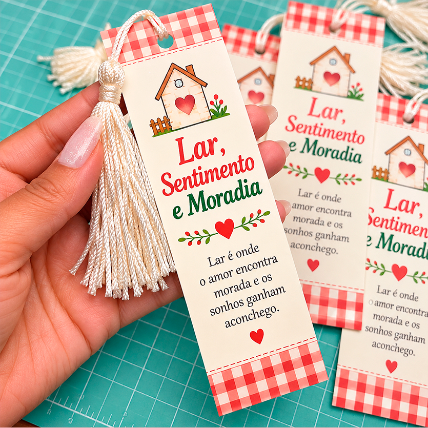 Marca Página Personalizado com Nome, Logo ou Tema – Papel Premium 14x4 cm (50 e 100 Unidades)