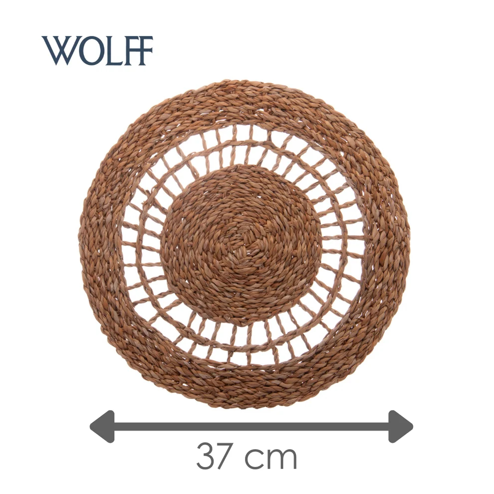 Lugar Jogo Americano Trabalhado Fibra Natural 37cm Wolff para Mesa Posta Jantar Almoço Decoração Natural Elegante Casa · foto 2