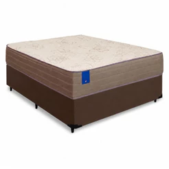 Cama Box Casal Colchão Espuma D33 Semi Ortopédico Extra Firme Orthotec 138x188x68cm Inducol Marrom