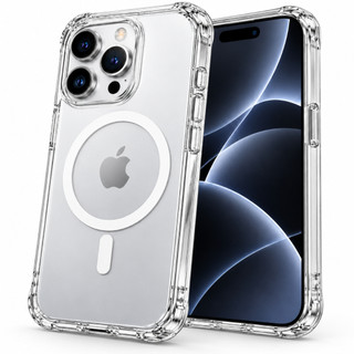 Capinha Transparente Magnética Magsafe para iPhone 11 ao 17 Pro Max Plus Air 16e Anti Impacto