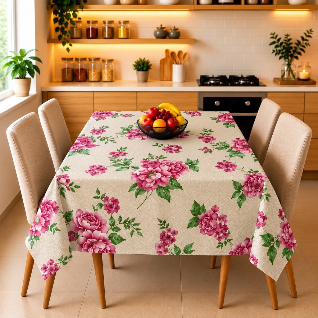 Toalha de Mesa Térmica Impermeável Decorativa - Mesa 4 e 6 Cadeiras Fácil de Limpar - PVC - Promoção