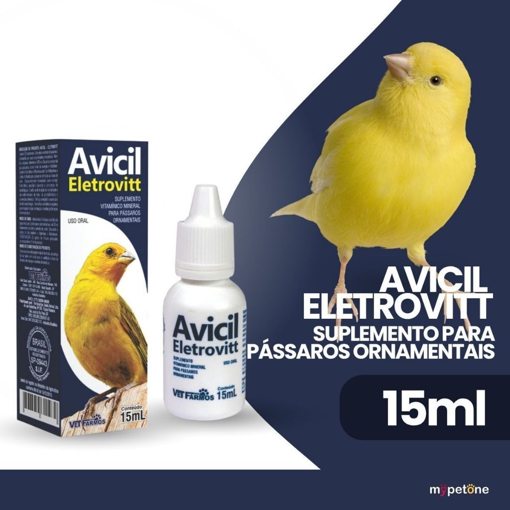 Avicil Eletrovitt 15 Ml Suplemento Vitamínico Liquidos Para Aves Passaros Ornamentais 1, 2, 3 Ou 4 Unidades — imagem 2 de 2