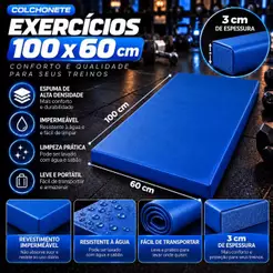 Colchonetes 100x60 Exercícios Descanso Conforto Adulto Academia Fitness Alta Densidade yoga premium