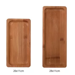 Bandeja Madeira Multiuso Decoração Hire Carbon 20x11/28x11cm Bambu - Lyor