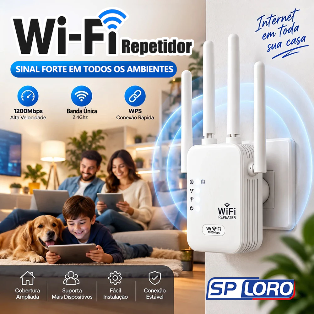 Repetidor Wifi Repetidor de Sinal 1200Mbps Sem Fio 2.4G Dupla pressão Expansor De Rede Potente ZJQ