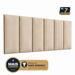 Cabeceira de Cama Box 7 Módulo Adesivo 45x20cm - Super Confortável