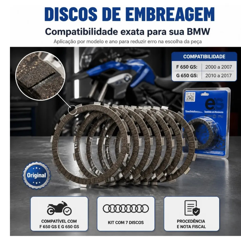 Discos Embreagem 8 Pcs Suzuki Dr-z 400 2000/2025 Original Moto — imagem 2 de 2