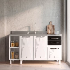 Balcão de Cozinha de Aço Telasul Star New 150cm P/ Pia