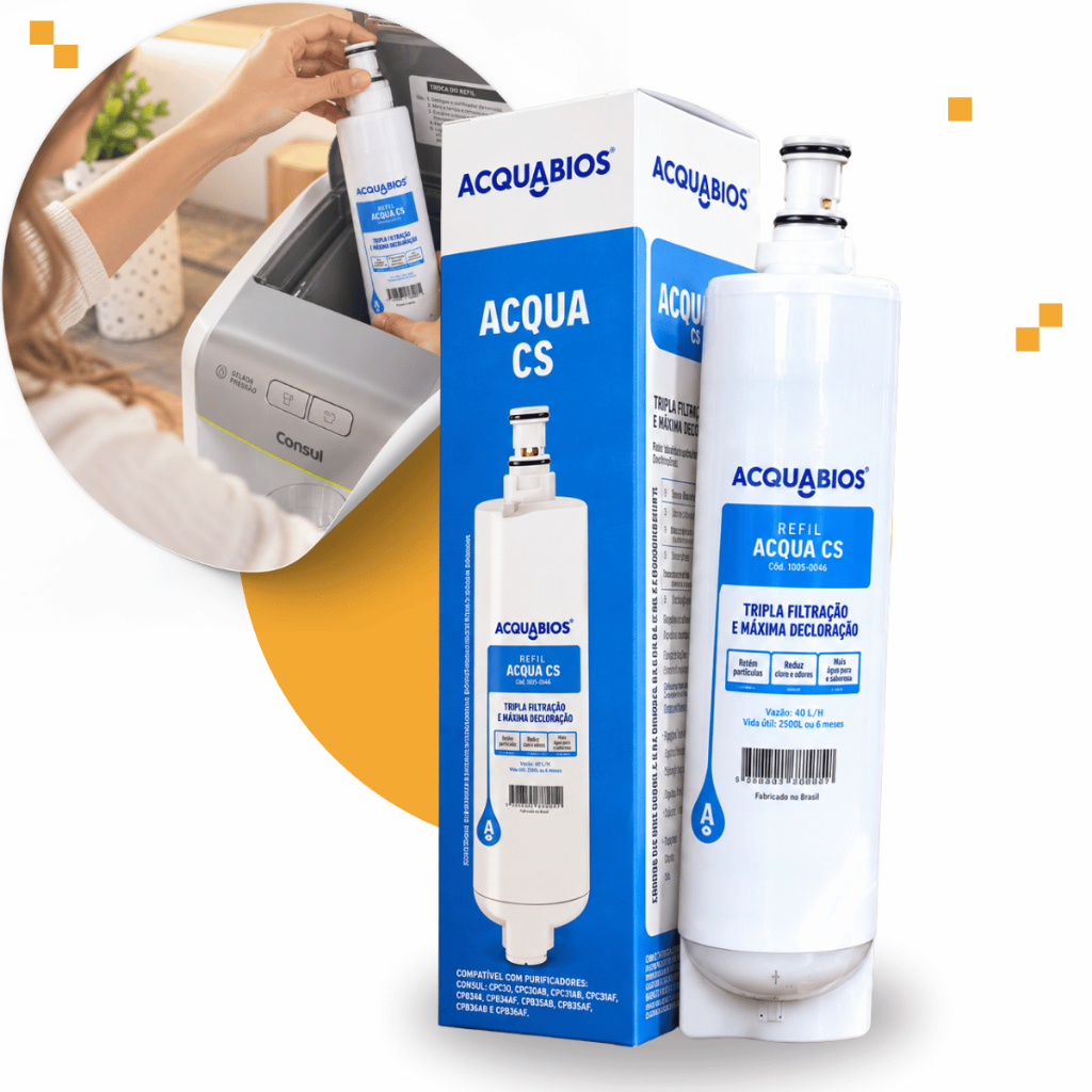 Filtro Refil Acquabios Compativel Purificador Consul Bebedouro Facilite Cs Cpc30 Cpc31 Cpb34 Cpb35