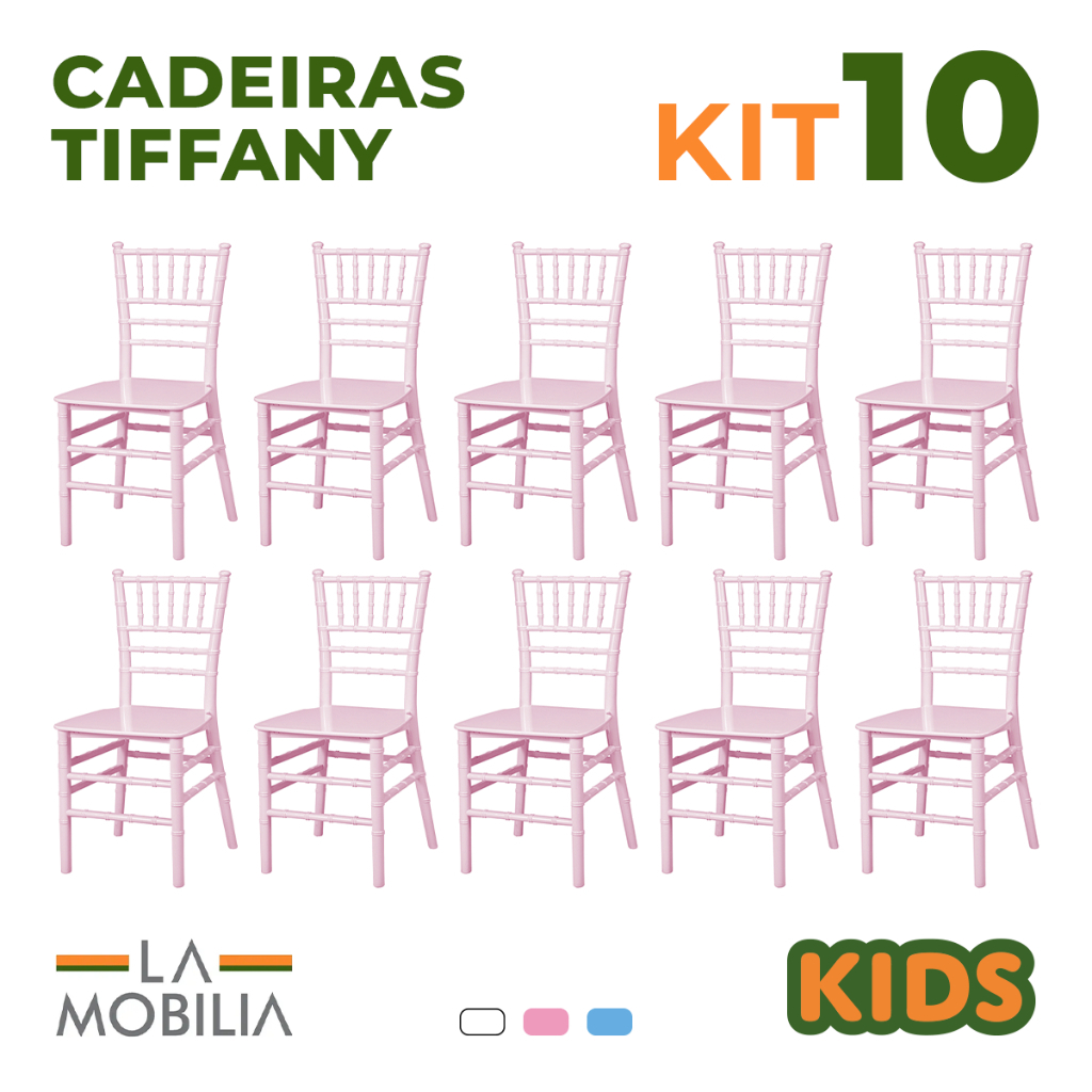Kit 10 Cadeiras Infantil Polipropileno Festa e Brinquedoteca