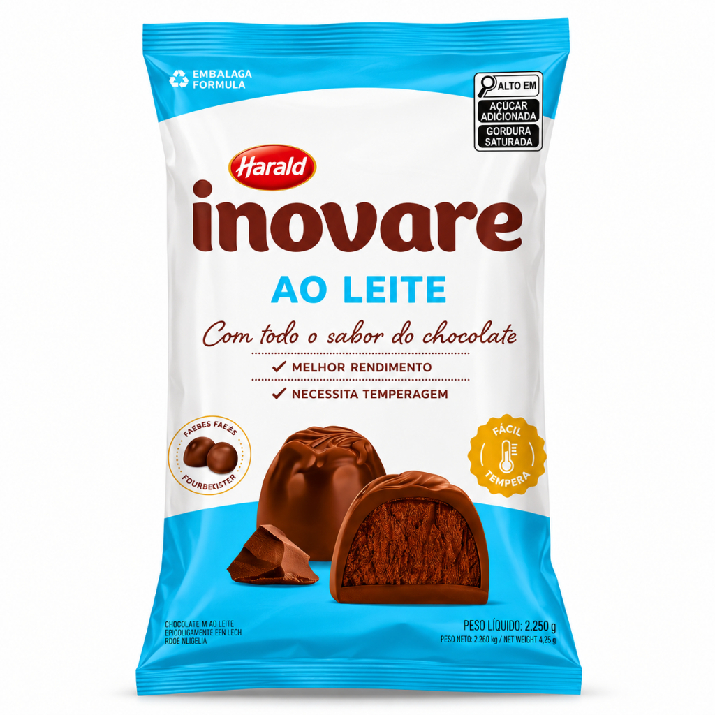 Cobertura Em Gotas Sabor Chocolate Ao Leite Inovare Harald 2,05kg