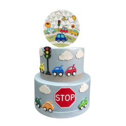 Bolo Cenográfico Tema Carrinhos Decorativo