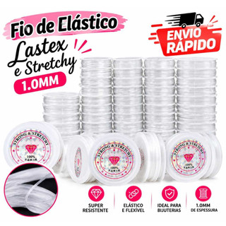 Rolo de Elástico Fio 1mm de Fibra Strech Elastica passa na agulha 10m Pulseira Colar Artesanato