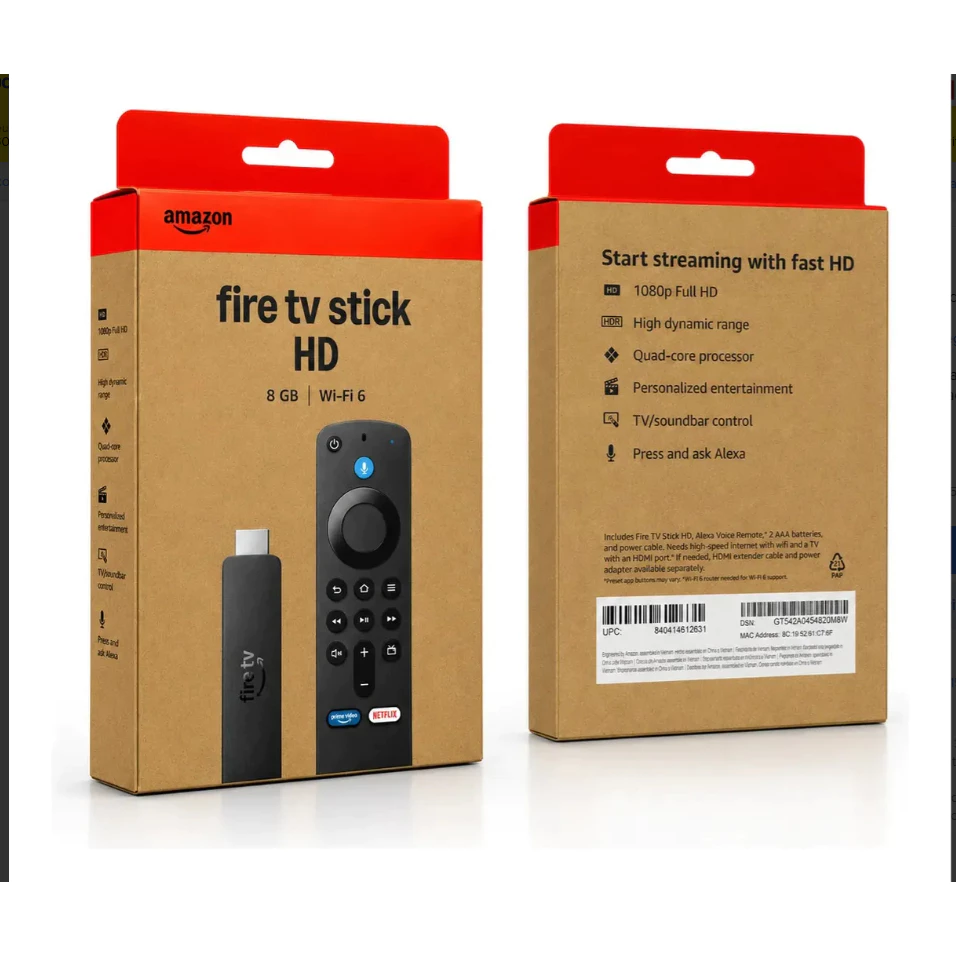 Amazon Fire TV Stick HD 8GB Wi-Fi 6 Controle por Voz com Alexa