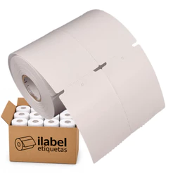 12 rolos de Etiqueta tag roupa 50x75mm 5x7,5cm (2 colunas) 1 picote Couche cartão Zebra - Rolo 30m