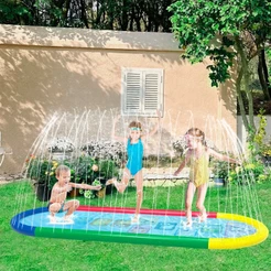 Splash Pad Tapete de Água com Spray Ajustável para Crianças 250x100cm Brinquedo Aquático de Verão BRASTOY