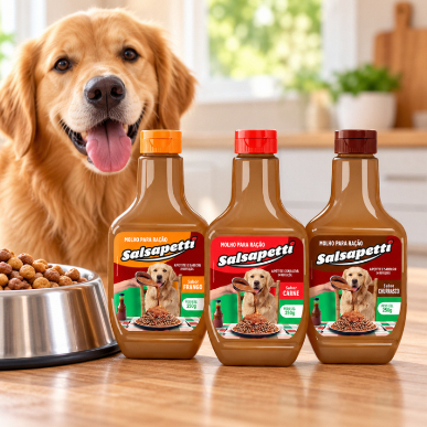 Kit 3 Molho para Ração de Cachorro Cremoso 250g + BISCOITO 200G LEPETS
