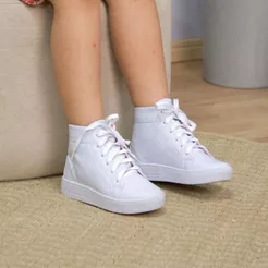 Tênis Menina Fashion Infantil Cano Alto Cadarço Casual Estiloso Dia a Dia
