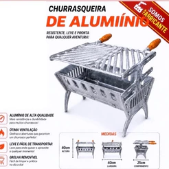 Churrasqueira Desmontável Média portátil em Alumínio Fundido