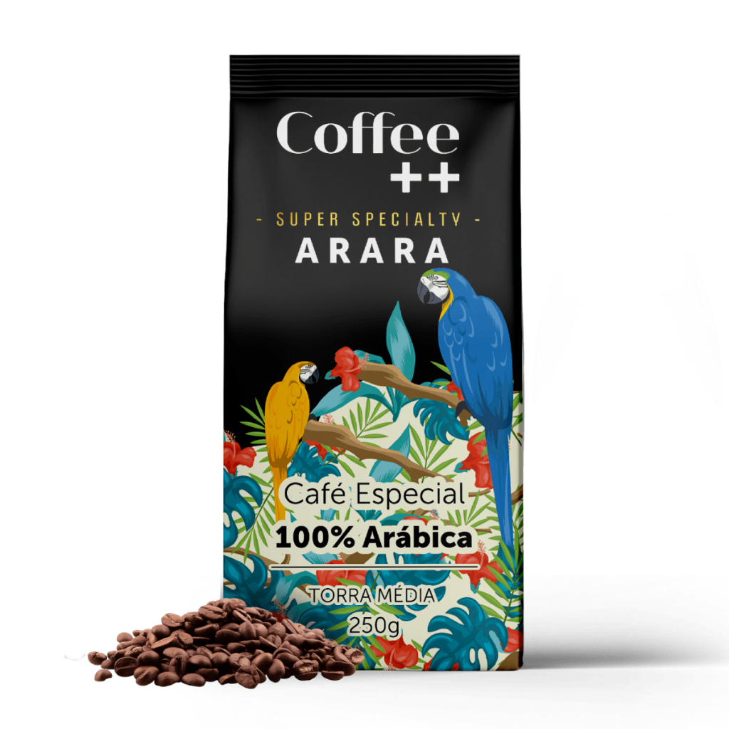 Café Especial em Grãos Coffee Mais Arara 100% Arábica Torra Média 250g Notas de Chocolate, Caramelo e Maracujá