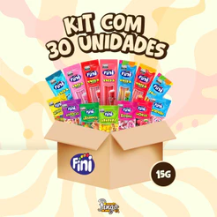 Kit C/30un Balas Fini Sabores Variados Balas de Gelatinas Tubes Cítricas Azedinhas 15g