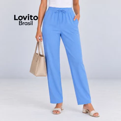Lovito Calça de Tecido Duna com Elástico na Cintura BRPTB470BRL500