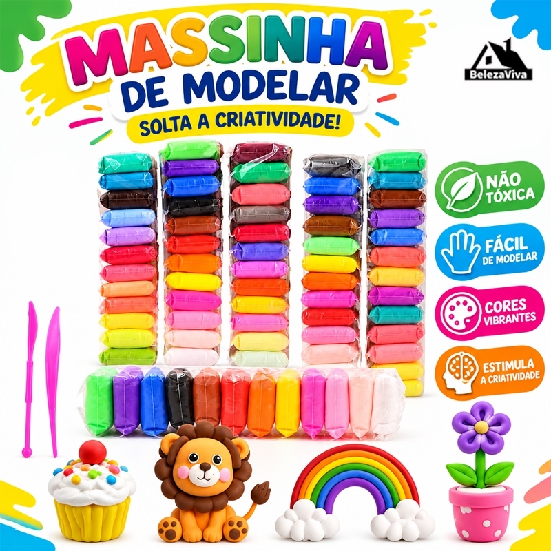 12/24/36 PCS Massinha Argila EVA Pula Pula Infantil Atóxica Não Gruda Não Mancha + Ferramentas Brinde 6601