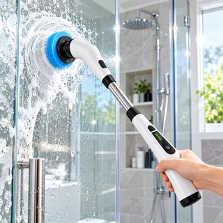 Escova Eletrica Limpeza Mop Giratorio Recarregavel Sem Fio Cabo Extensor 9 em 1 Banheiro Piso Rejunte Azulejo Cozinha