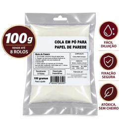 Cola em Pó 100g - Cola Até 8 Rolos de Papel de Parede