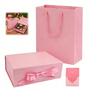 Caixa Presente Rosa Dobrável Rígida de Papel 34x25x12cm 1pcs em Oferta na Shopee