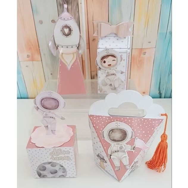 Pegue e  Monte- Lembrancinhas Personalizadas- Tema Astronauta menina- Astronauta- Aniversário infantil Astronauta- Festa