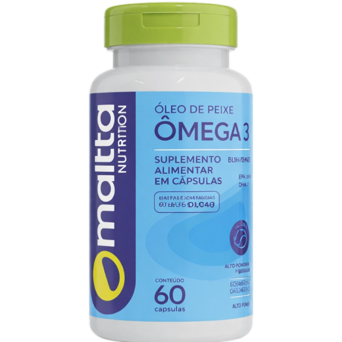 Omega 3 1000mg - Aumente sua Saúde: 60 cápsulas de Óleo de Peixe para o seu Coração e Cérebro