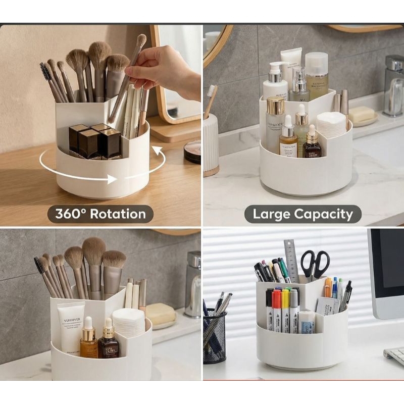 Organizador de Porta Pincel lápis Canetas Mesa Giratório Para Maquiagem Multiuso Para Cosméticos Sala Escritório