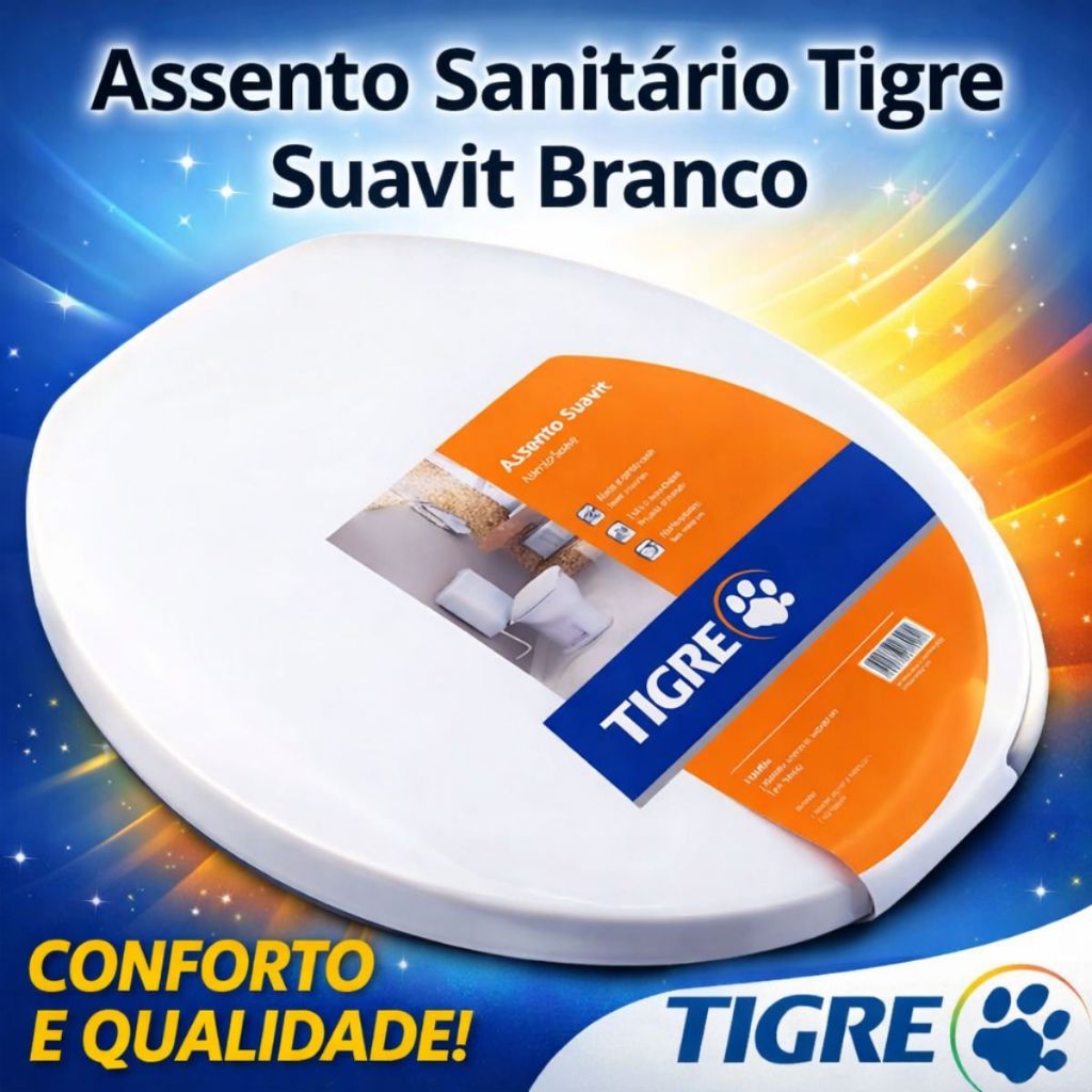 Assento Sanitário Almofadado Qualidade Oval Suavit Tigre Original Tampa Vaso Deca Celite Universal