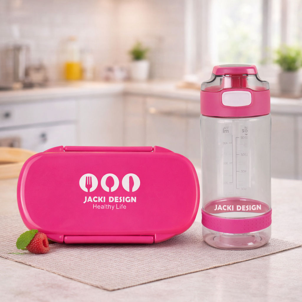 Conjunto Pote p/ Lanche 450ml e Garrafa 550ml - Jacki Design em Oferta na Shopee