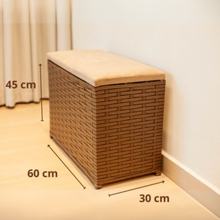 PUFF BAÚ CESTO ORGANIZADOR SAPATOS ROUPAS MATERIAIS ESCOLARES 80 LITROS 60X30X45 FIBRA SINTETICA em Oferta na Shopee