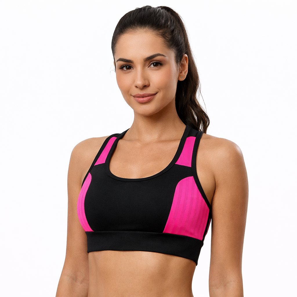 Top Academia Preto Rosa Elastano Bojo Removível Costas Nadador Fitness Feminino Confortável em Oferta na Shopee