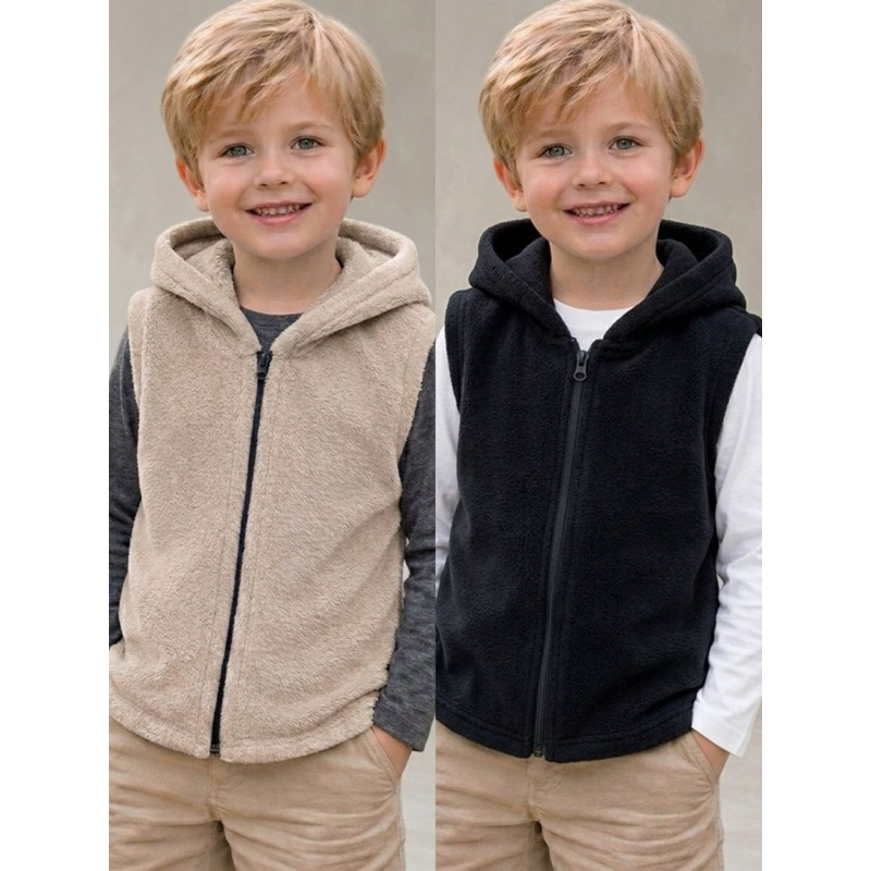 Inverno de Outono Casaco de Pelúcia para Rapazes Roupa de Moda Infantil com Capuz Quente 1-6 anos de idade em Oferta na Shopee