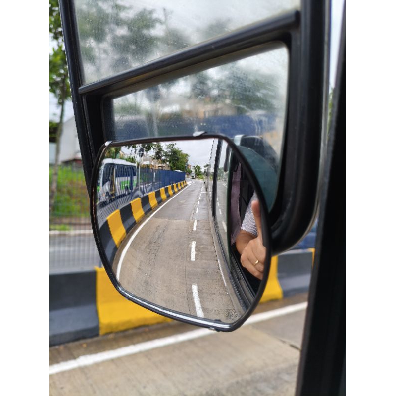 Espelho Auxiliar Convexo Retrovisor para Ônibus e Caminhão Com Prendedor olho de gato (10x14cm)