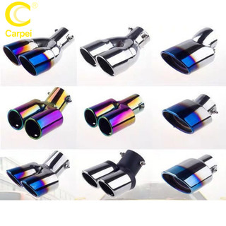 Universal Burned Tip Reto Bisel Saída Dupla Ponta Escapamento Carro Aço Inoxidável Slant …