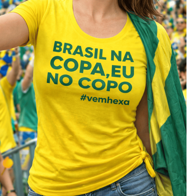 Camisa Camiseta Brasil Feminina Vem Hexa Frase Blusinha Tendencia Fashion 100% Algodão Brazil Leve Confortável