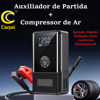 2 em 1 - Auxiliador Partida Compressor de Ar PowerBank Portátil Multifuncional Carregamen…