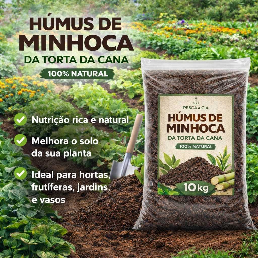 Humus De Minhoca 100% Natural Da Torta Da Cana Organico Adubo Esterco Húmus Horta Jardim Carolina Terra Vegetal Promoção em Oferta na Shopee